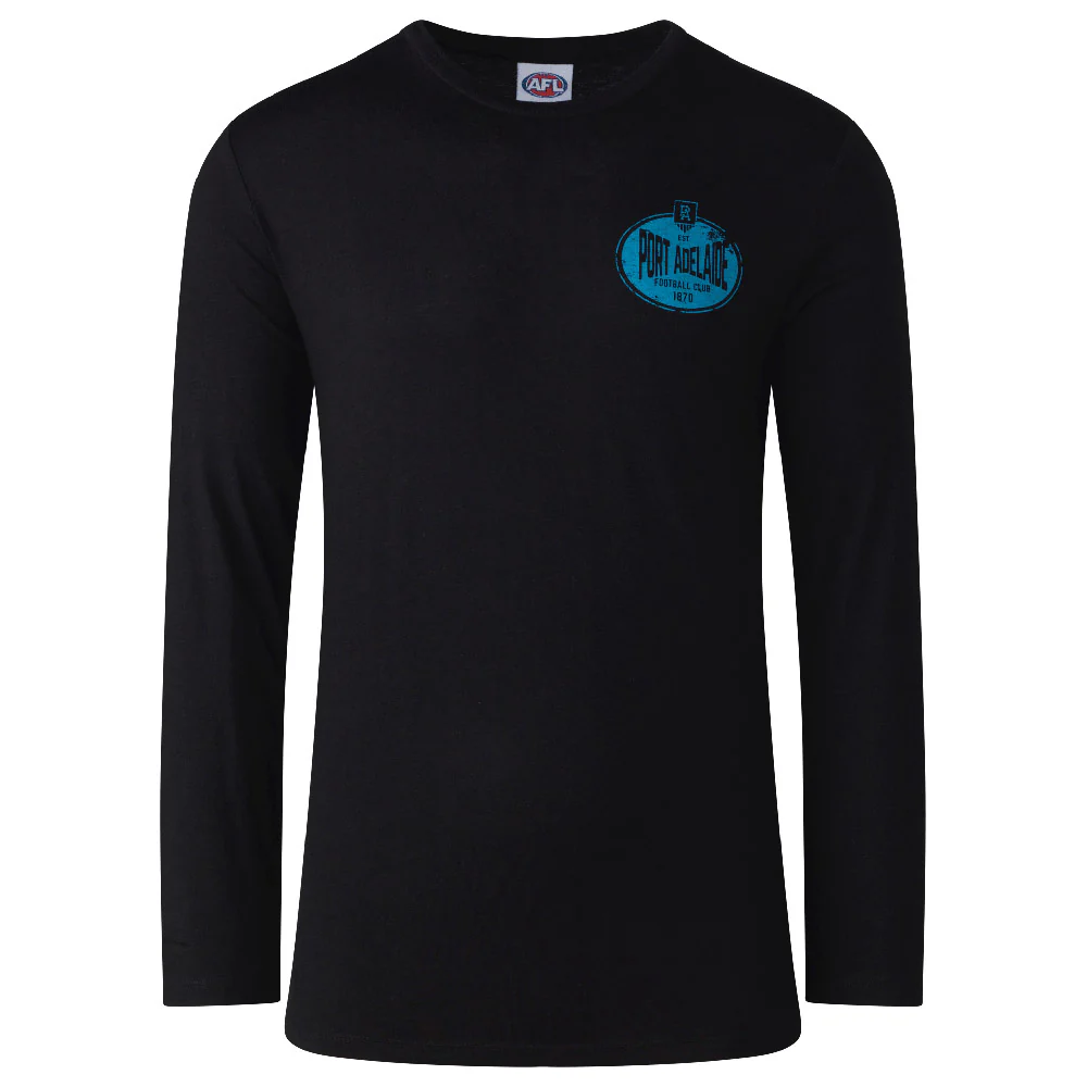 Port Adelaide Mens Supporter Long Sleeve Tee