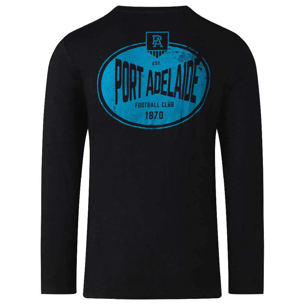 Port Adelaide Mens Supporter Long Sleeve Tee - Image 5