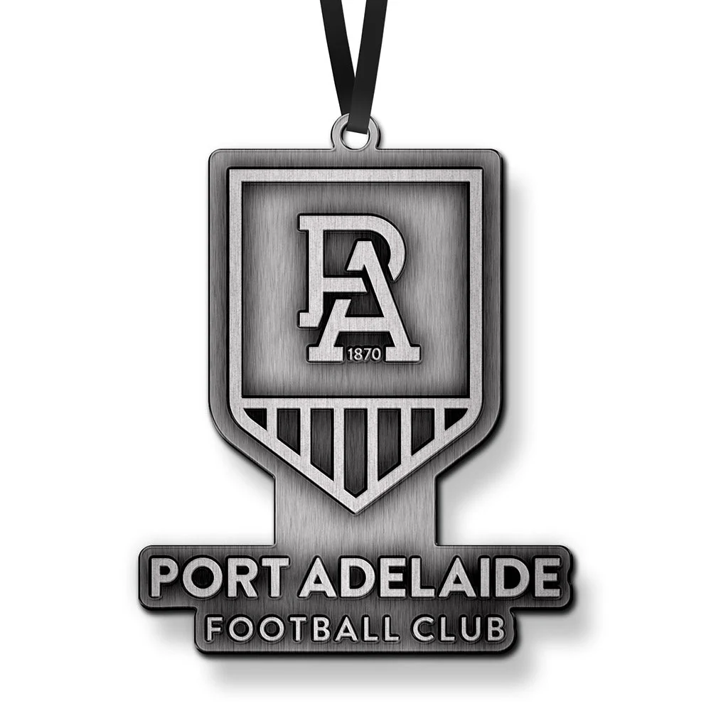Port Adelaide Metal Christmas Baubles Ornaments - Image 2