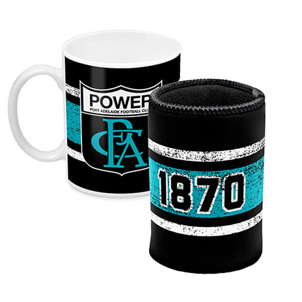 Port Adelaide Mug And Can Cooler Gift Pack