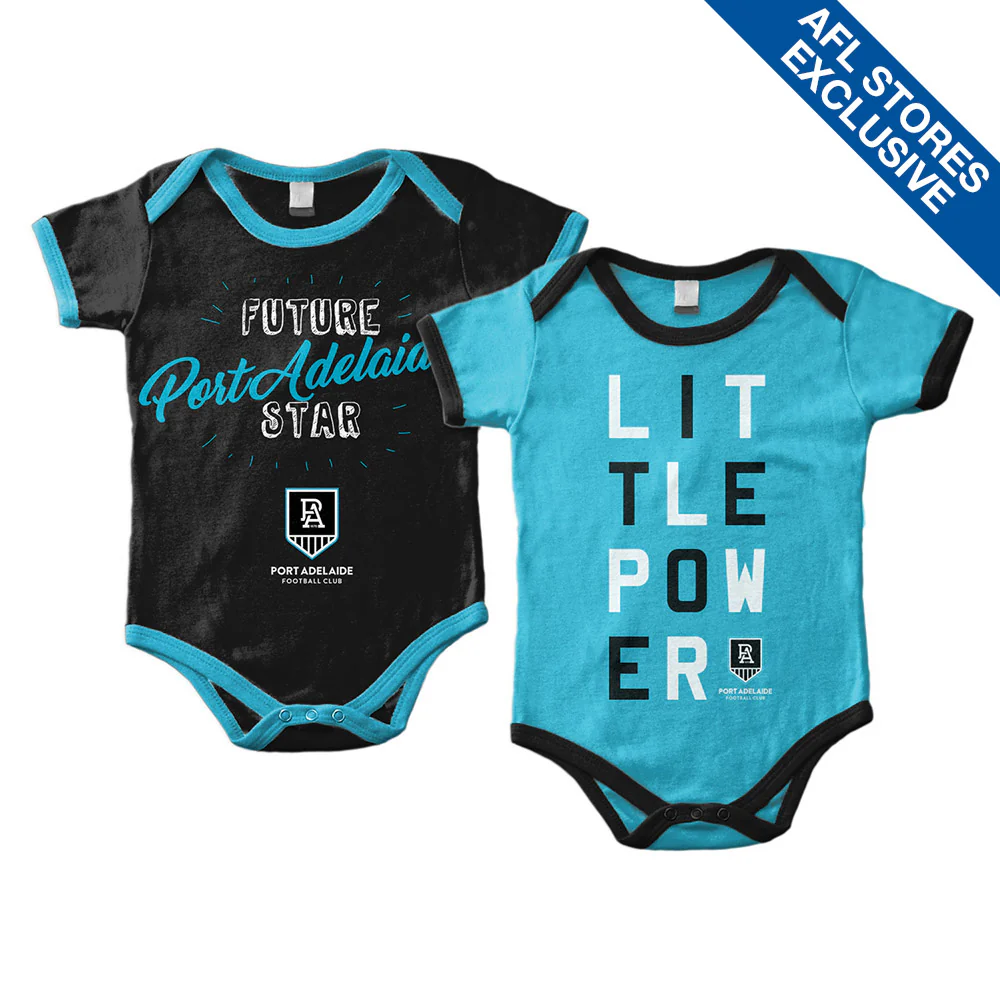 Port Adelaide Set Of 2 Infant Grow Suits