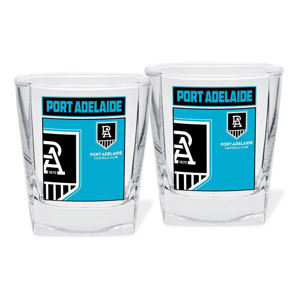 Port Adelaide Set Of 2 Spirit Glasses - Image 2