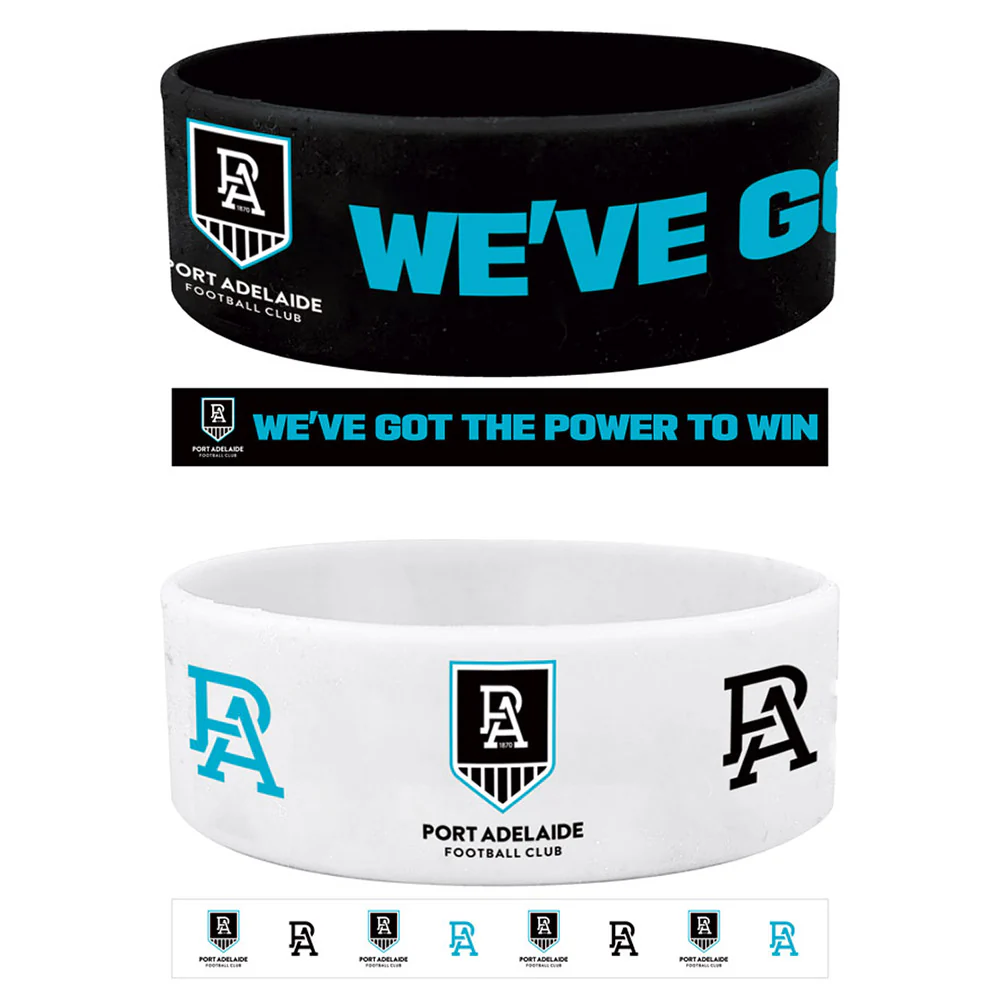 Port Adelaide Silicone Wrist Bands 2 Pack - Image 2
