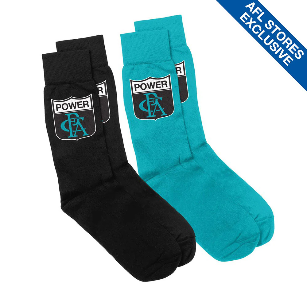 Port Adelaide Twin Pack Retro Socks