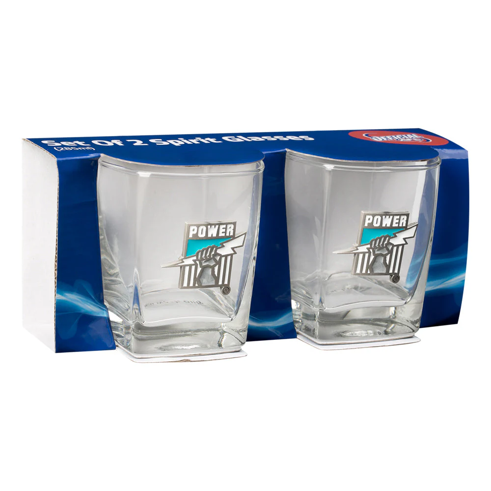 Port Adelaide Spirit Glasses With Metal Badge - Image 3