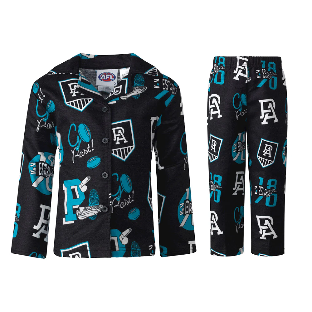 Port Adelaide Toddlers Flannel Pyjama Set
