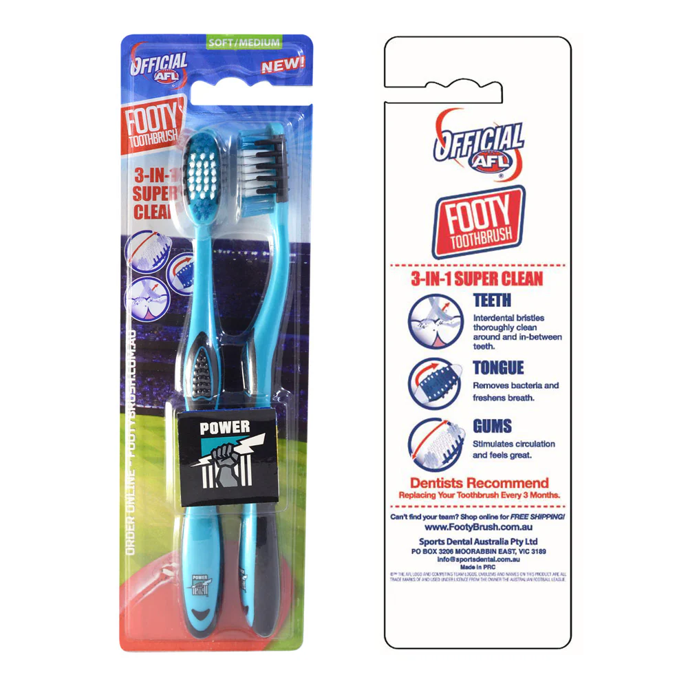 Port Adelaide Toothbrushes - 2pk