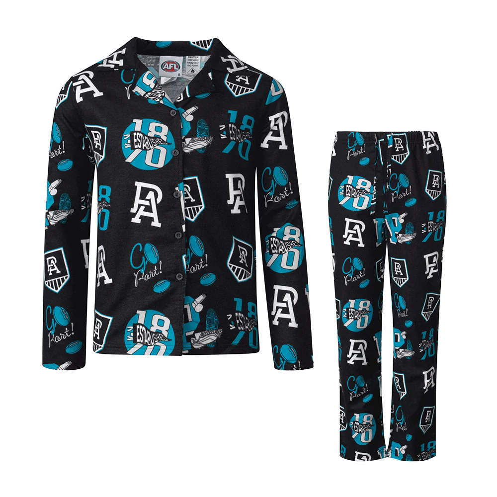 Port Adelaide Youth Flannel Pyjama Set