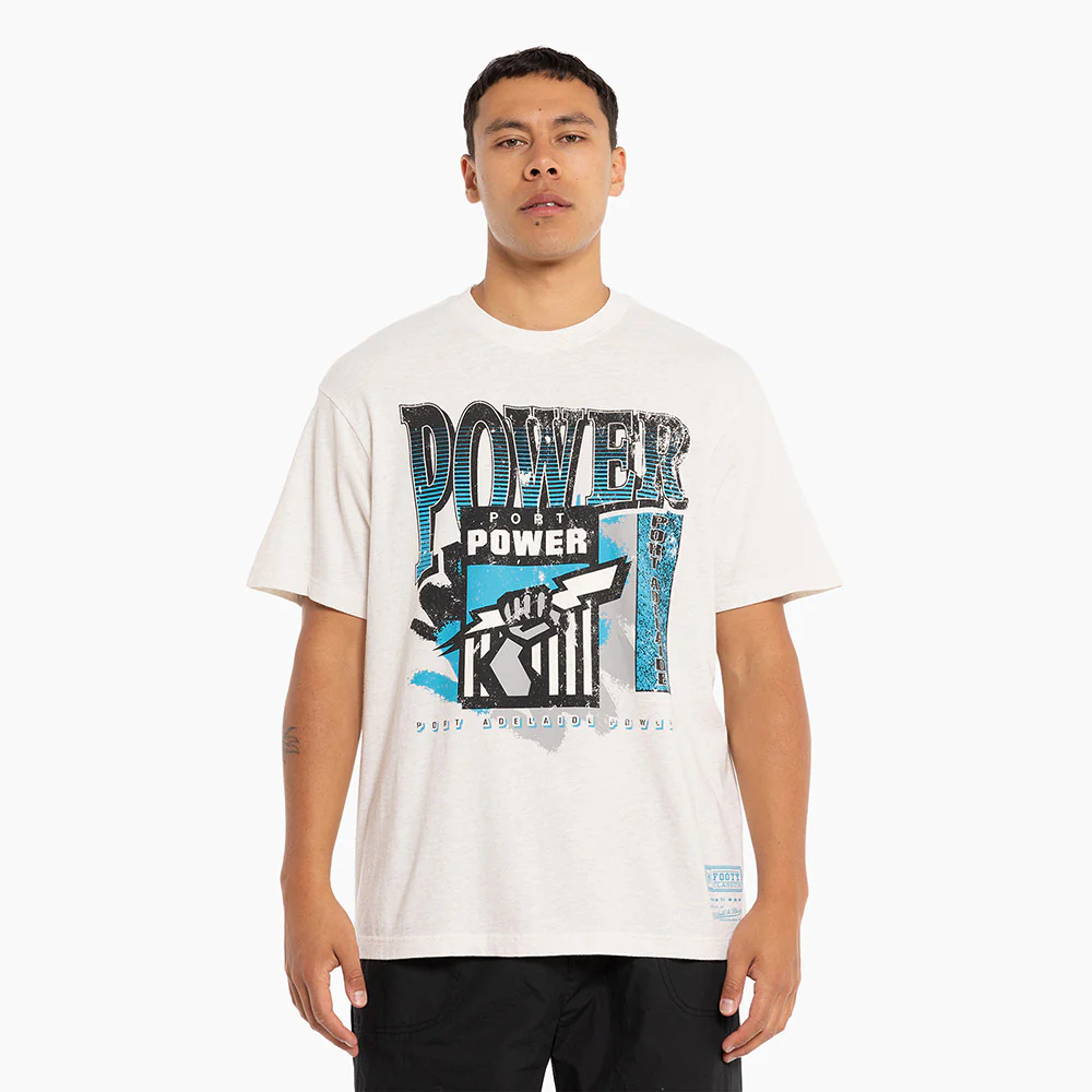 Port Adelaide Mitchell & Ness Adults Vintage Brush Off Tee - Image 3