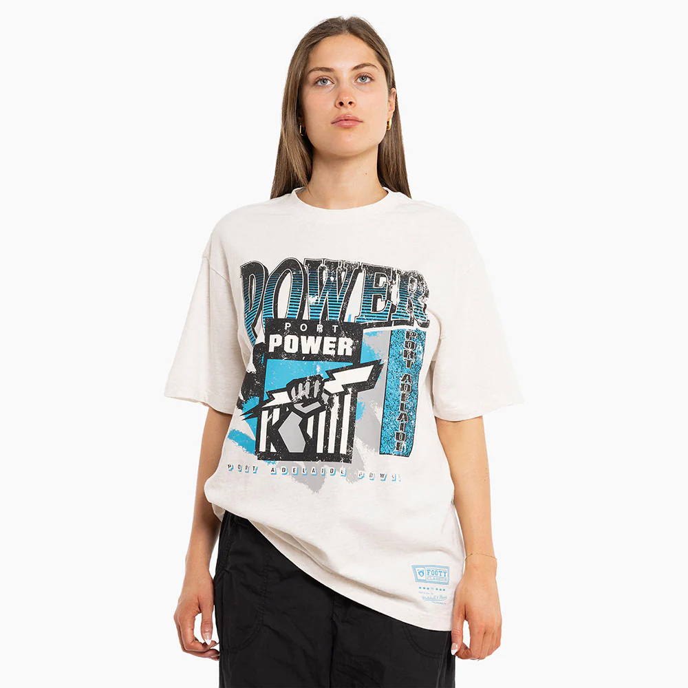 Port Adelaide Mitchell & Ness Adults Vintage Brush Off Tee - Image 4