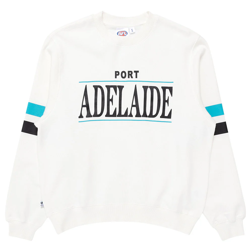 Port Adelaide Womens Stripe Sleeve Crew