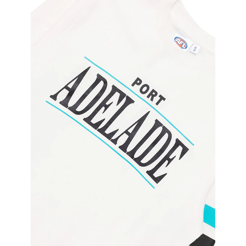 Port Adelaide Womens Stripe Sleeve Crew - Image 3