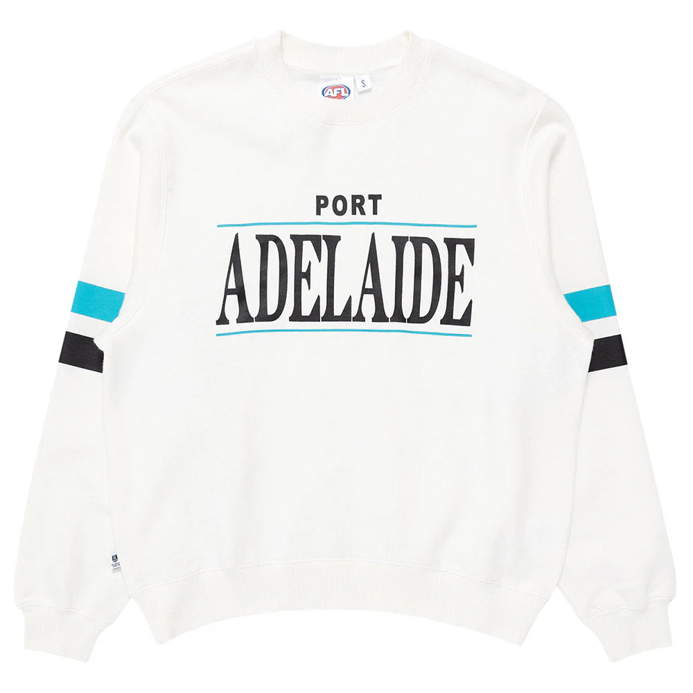 Port Adelaide Womens Stripe Sleeve Crew - Image 5