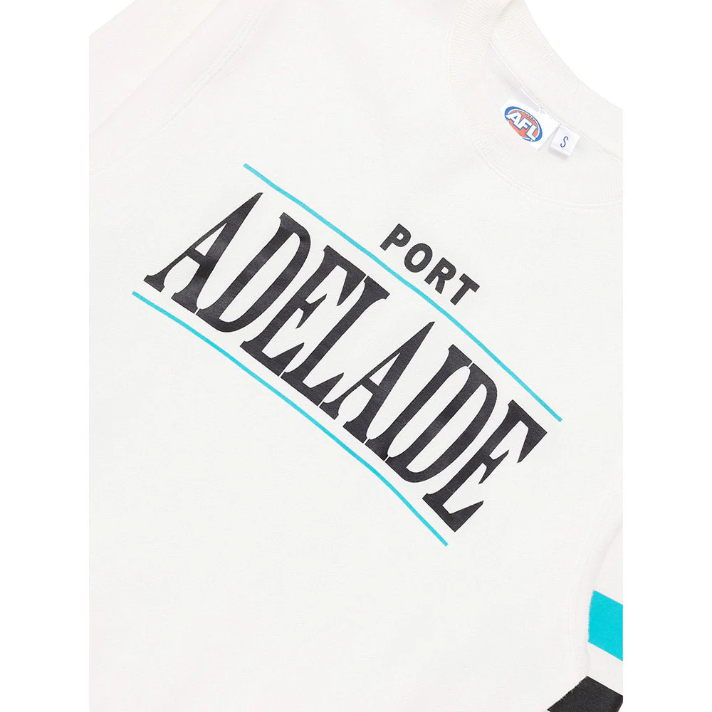 Port Adelaide Womens Stripe Sleeve Crew - Image 7