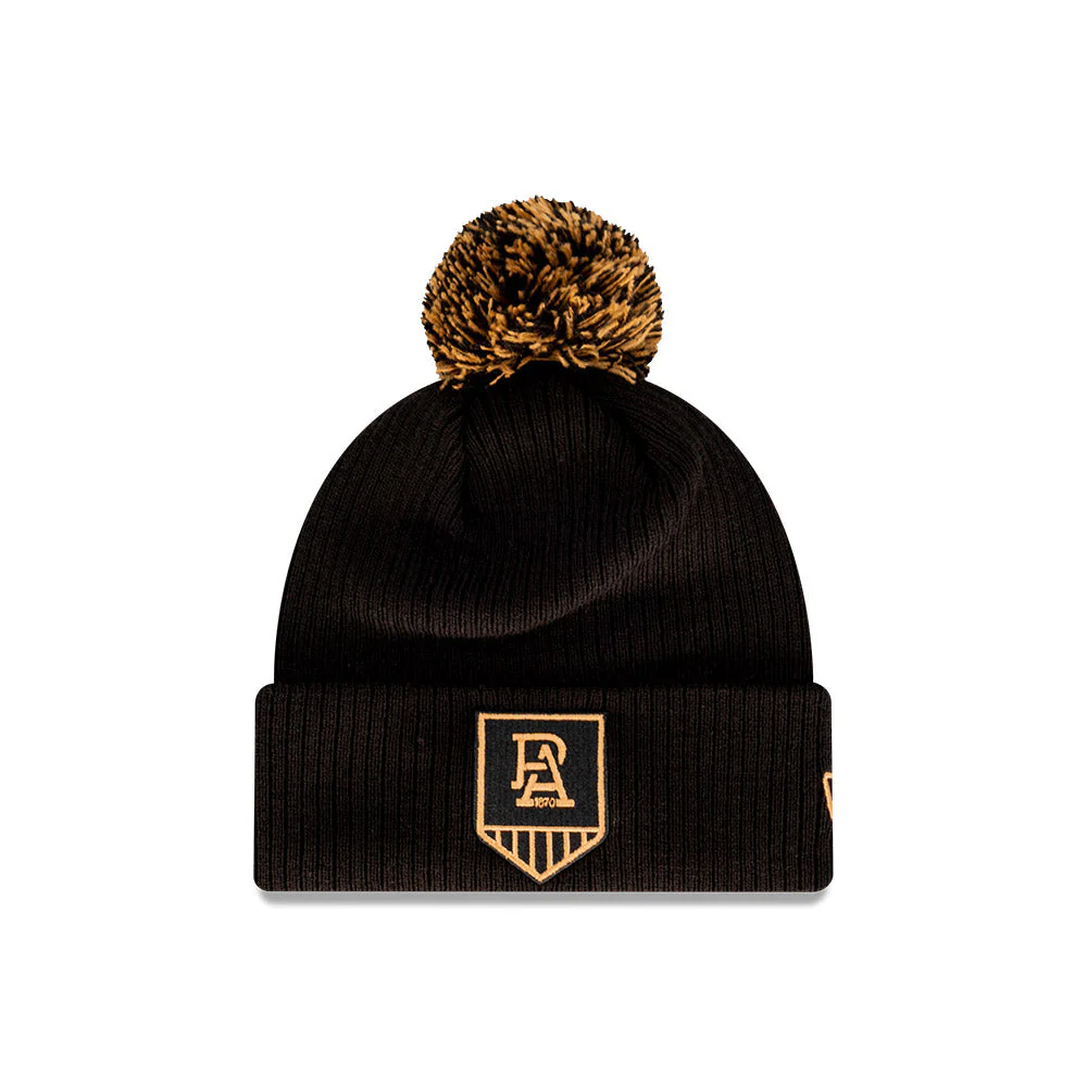 Port Adelaide New Era Black Wheat Knitted Beanie - Image 3