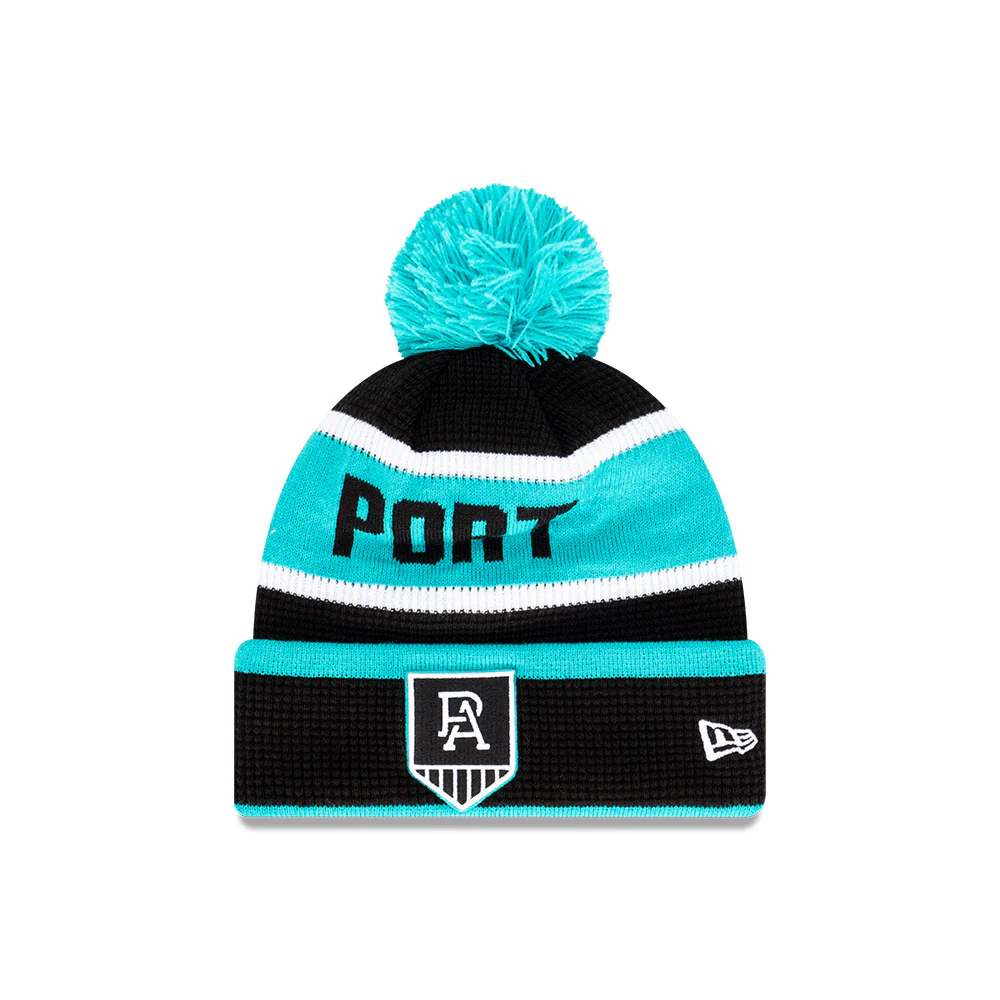 Port Adelaide New Era Waffle Wordmark Beanie