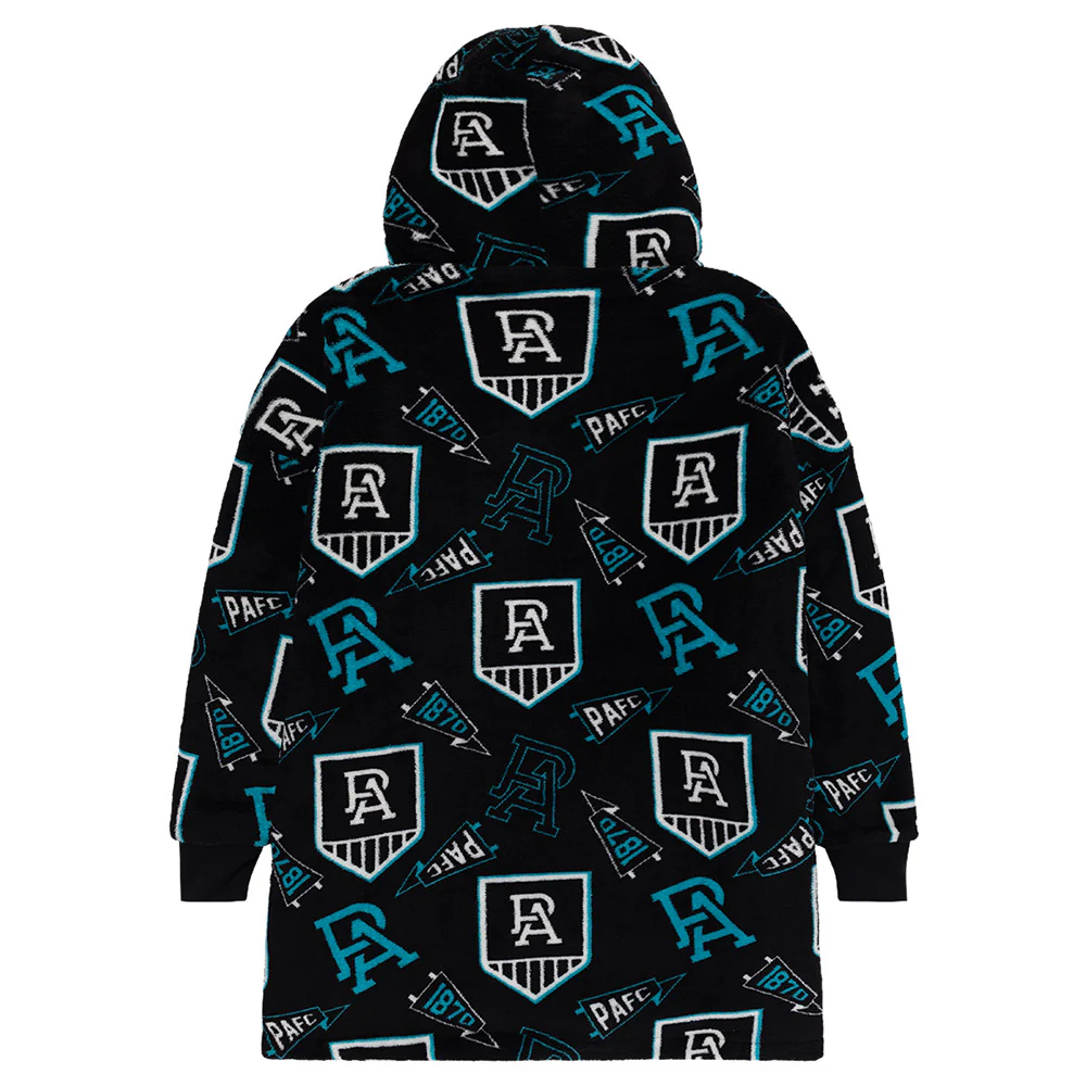 Port Adelaide Adult Sherpie Oversized Fleece Hoodie - Image 2