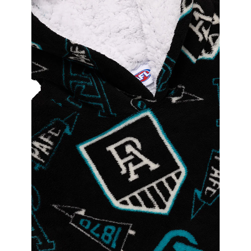 Port Adelaide Adult Sherpie Oversized Fleece Hoodie - Image 3