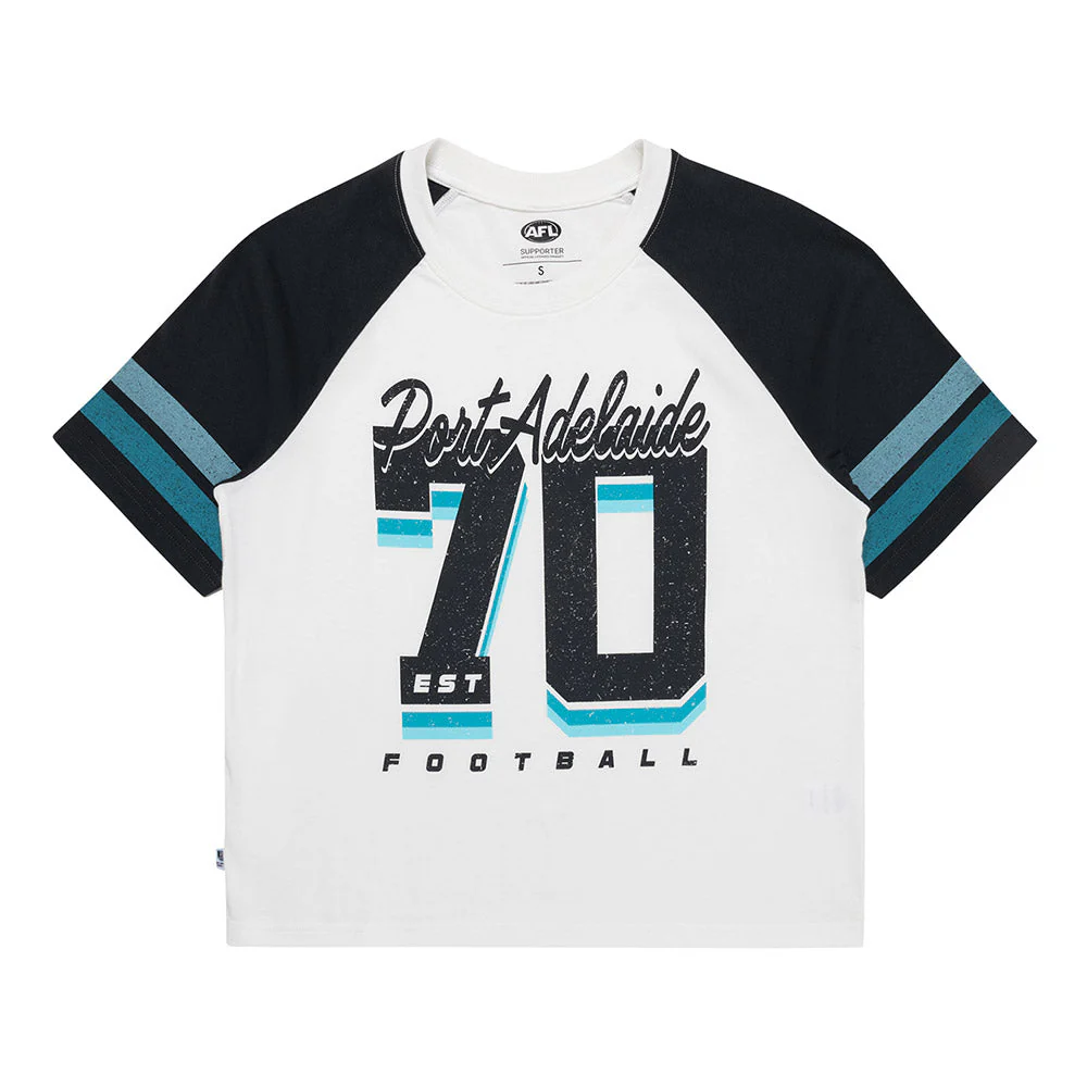 Port Adelaide 2-Tone Womens Raglan Tee - Image 5