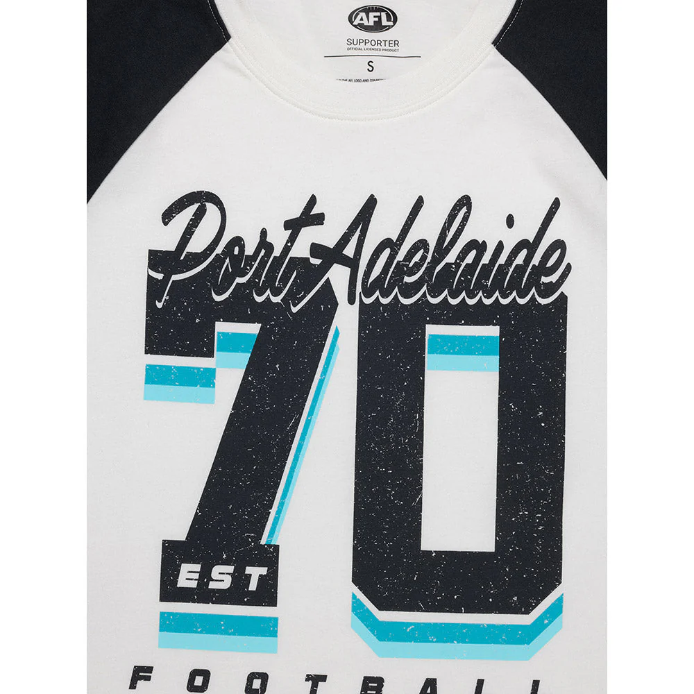 Port Adelaide 2-Tone Womens Raglan Tee - Image 7
