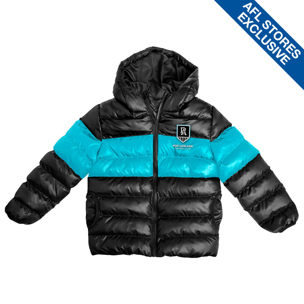 Port Adelaide Youth Puffer Jacket - Image 4