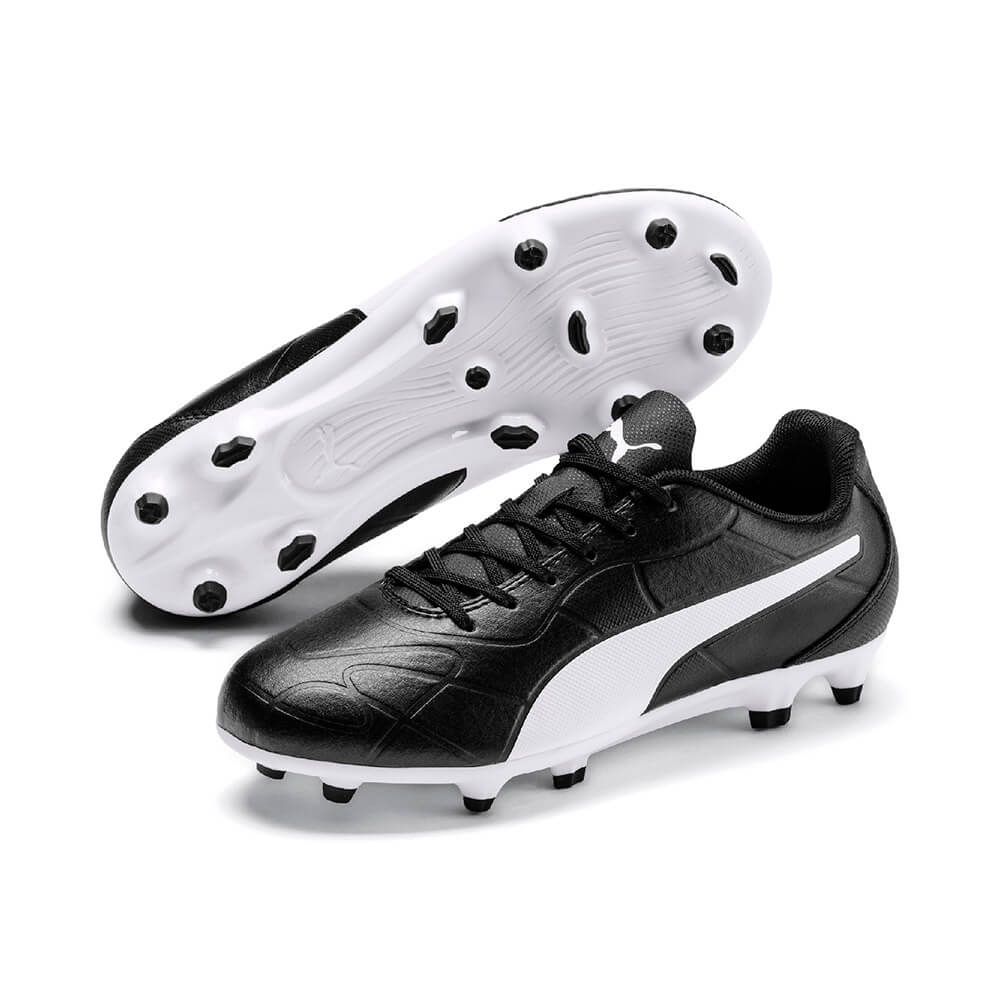 Puma Monarch Fg Junior Football Boots Black/White - Image 14