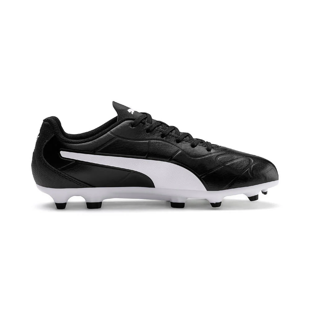 Puma Monarch Fg Junior Football Boots Black/White - Image 5