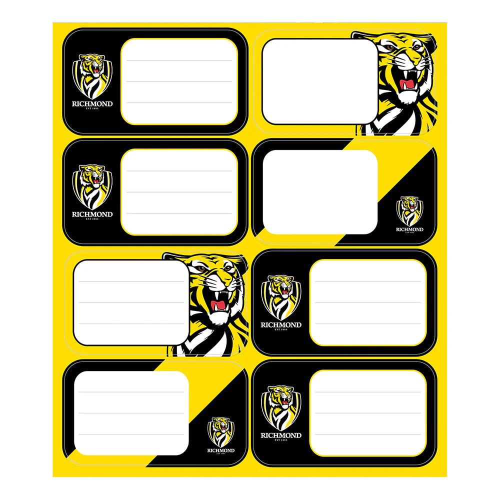 Richmond Tigers Book Labels
