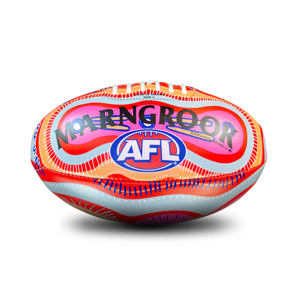 Sherrin 2026 Indigenous Football Soft Touch Red - Image 3