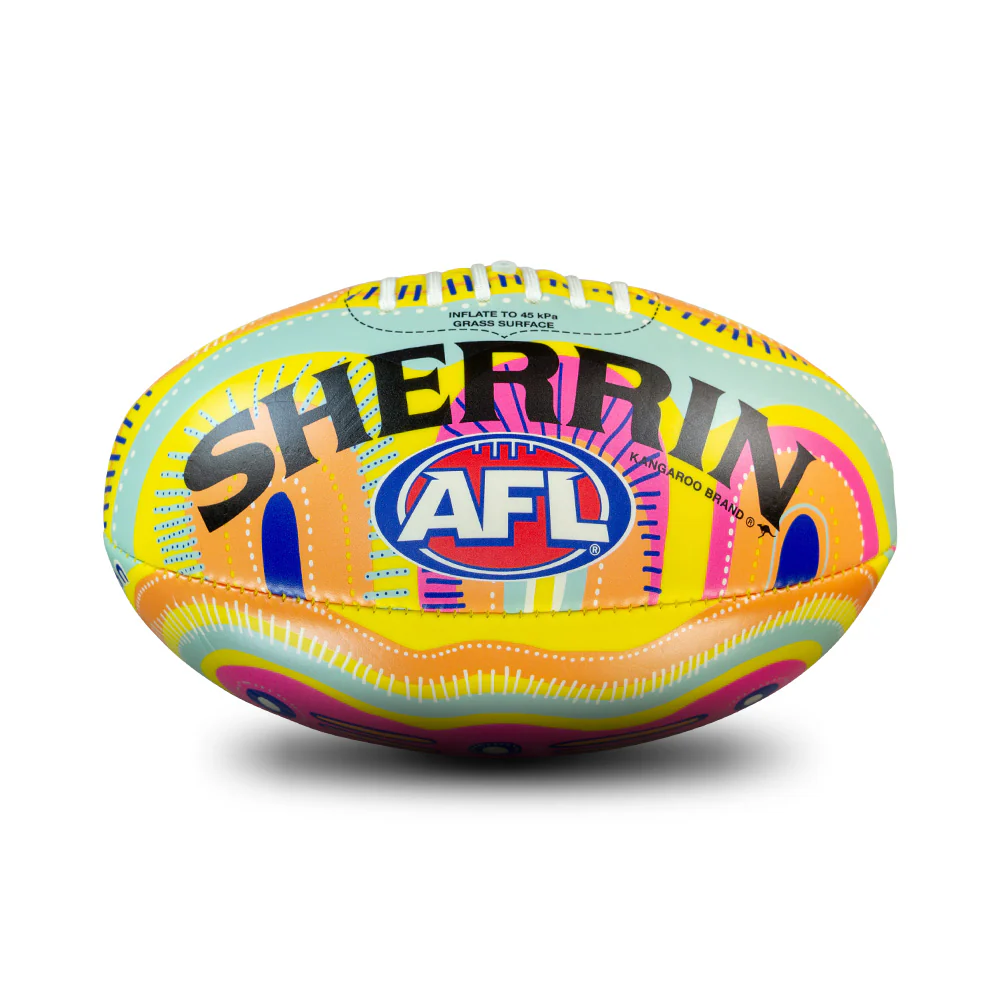Sherrin 2026 Indigenous Football Soft Touch Yellow