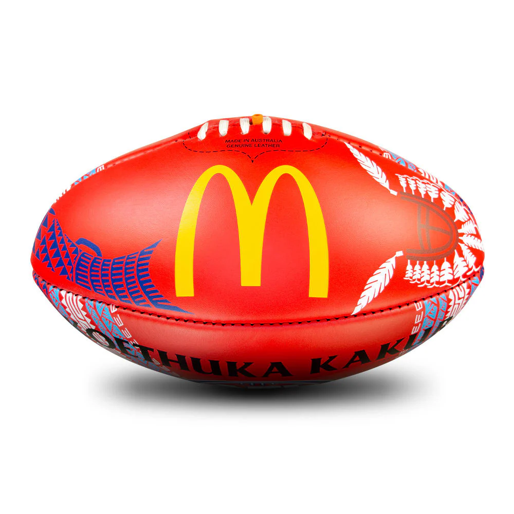 Sherrin 2024 Sir Doug Nicholls Round Official Game Football - Red - Image 3