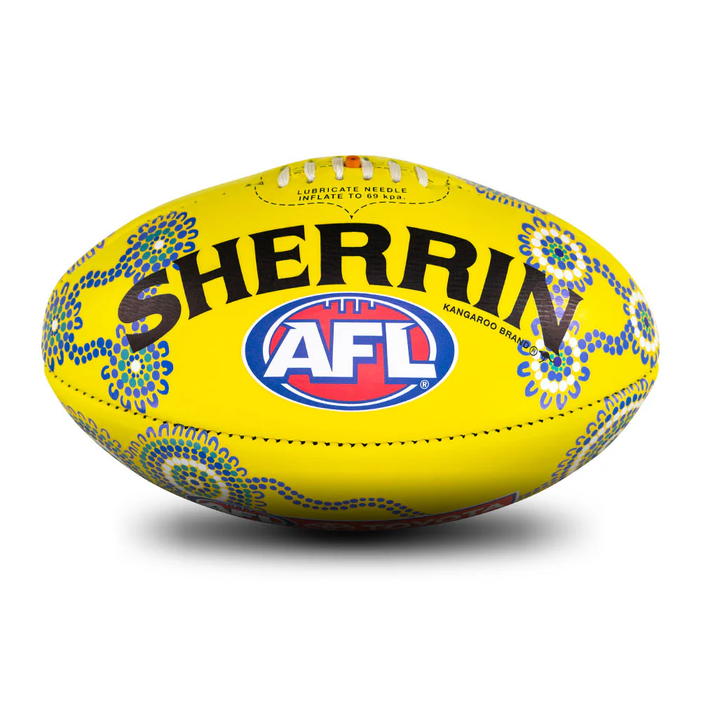 Sherrin Kb Yellow Indigenous Boxed Football