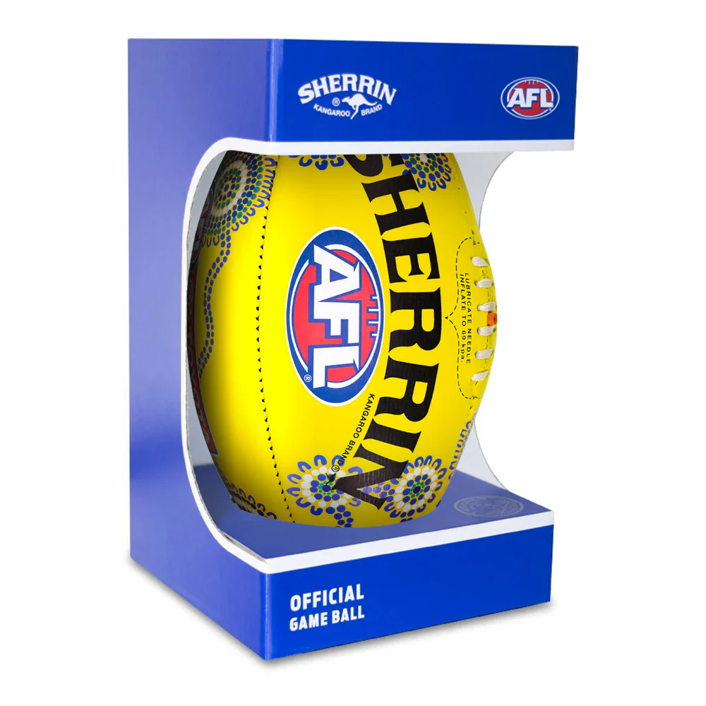 Sherrin Kb Yellow Indigenous Boxed Football - Image 2