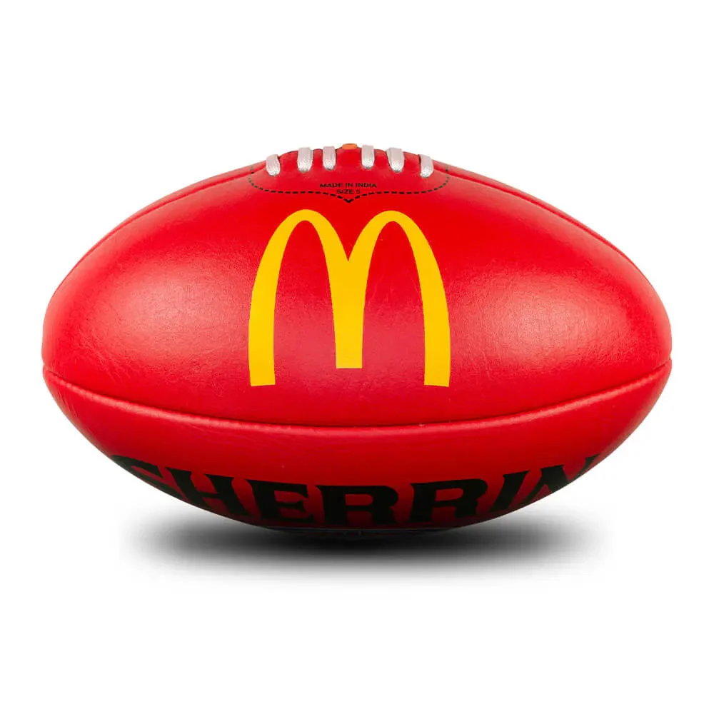 Sherrin Leather AFL Replica Mcdonalds Size 4 Red Training Ball - Image 2