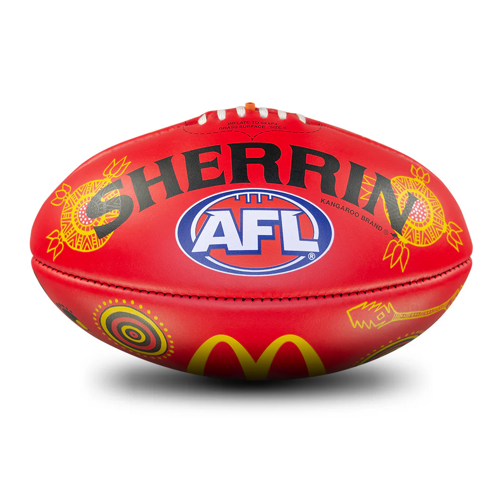 Sherrin Red Indigenous Leather Game Ball