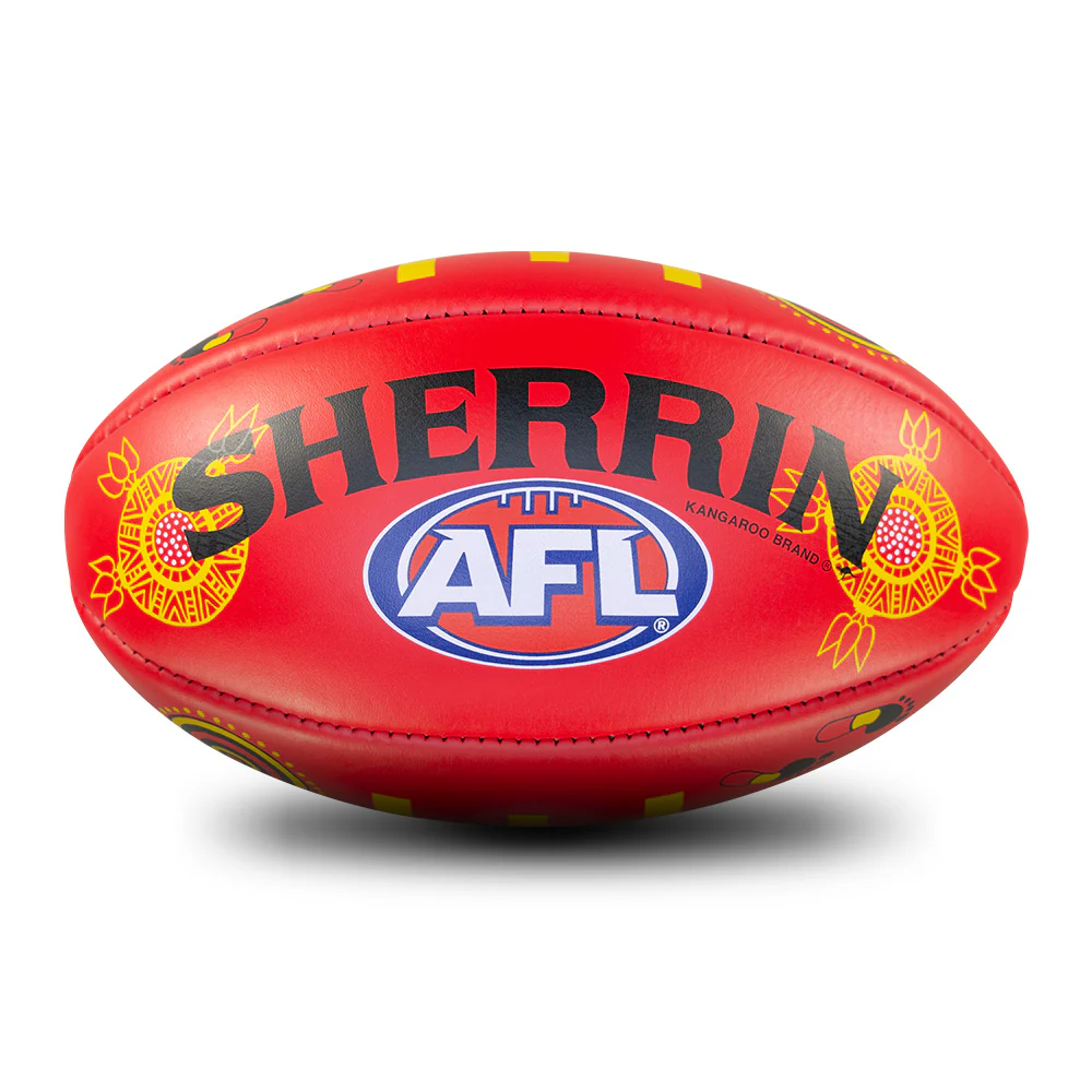 Sherrin Red Indigenous Leather Game Ball - Image 4