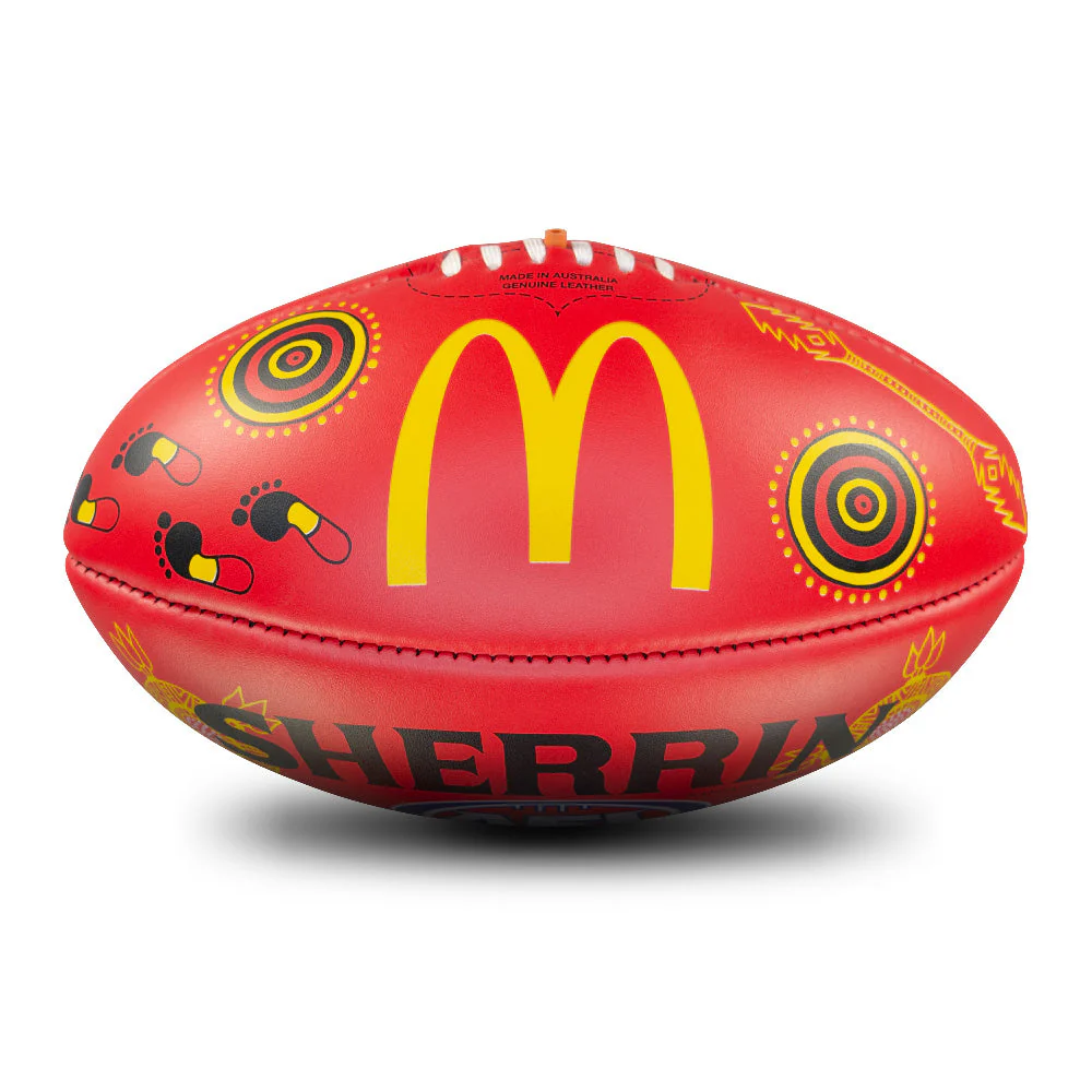 Sherrin Red Indigenous Leather Game Ball - Image 5