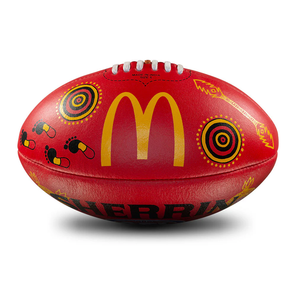 Sherrin Red Indigenous Split Leather Football - Image 5