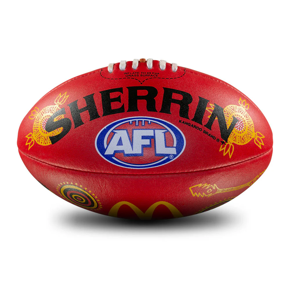 Sherrin Red Indigenous Split Leather Football - Image 8