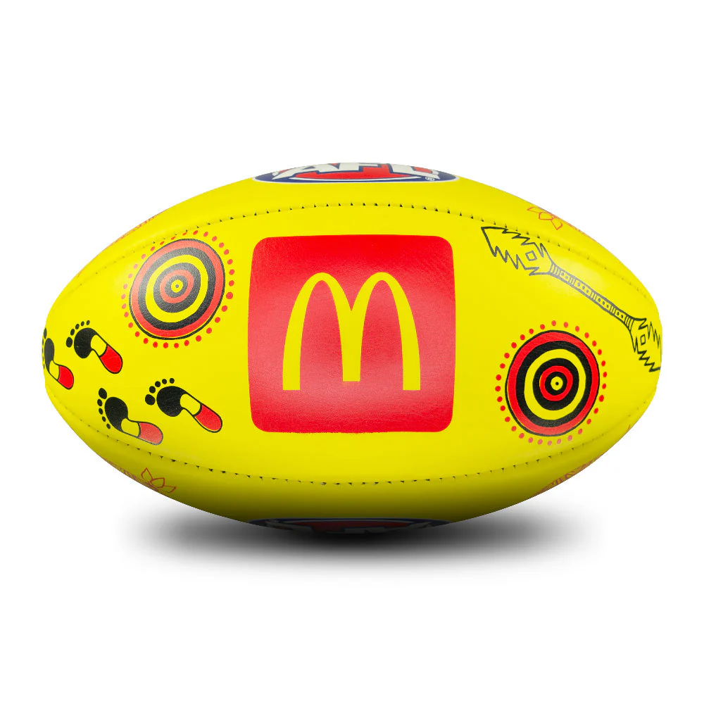 Sherrin Yellow Indigenous Leather Game Ball - Image 8