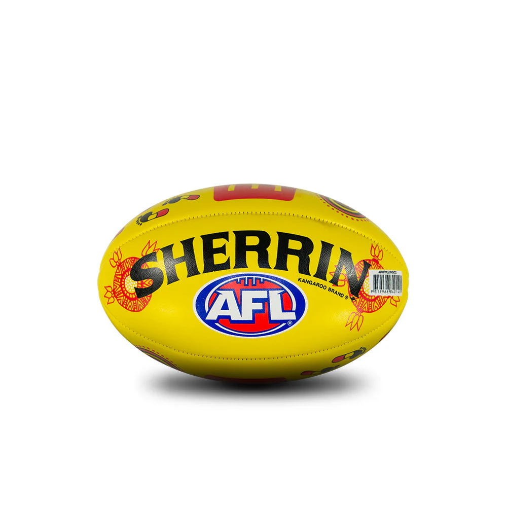 Sherrin AFL Indigenous Pvc Mini Football - Yellow - Image 7
