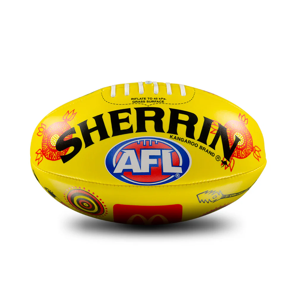 Sherrin AFL Indigenous Super Soft Touch Football - Yellow - Size 3