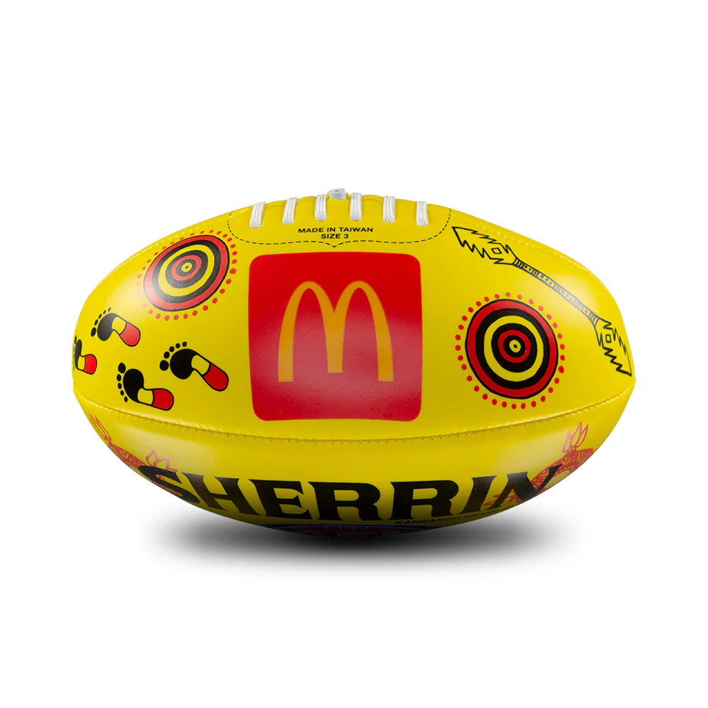 Sherrin AFL Indigenous Super Soft Touch Football - Yellow - Size 3 - Image 3