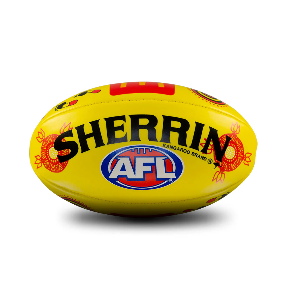 Sherrin AFL Indigenous Super Soft Touch Football - Yellow - Size 3 - Image 4
