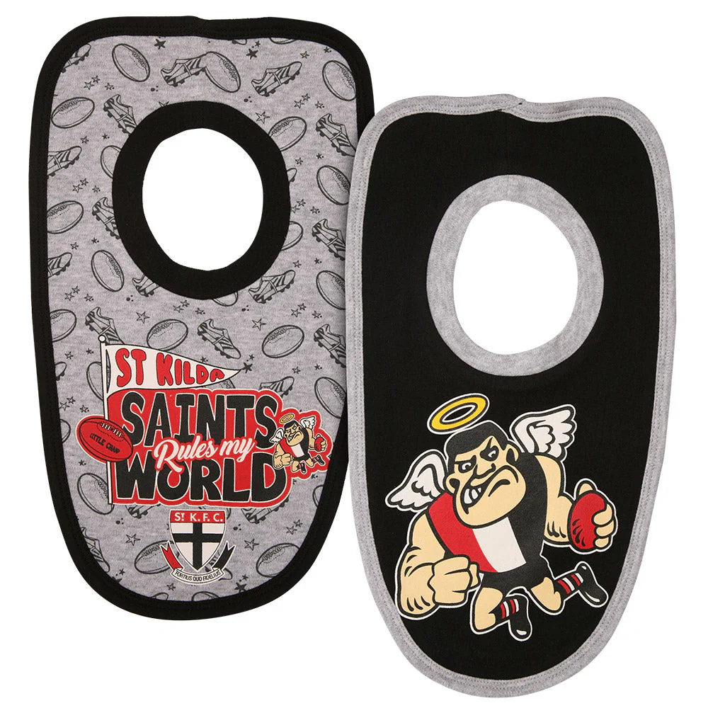 St Kilda 2 Pack Babies Bibs - Image 2
