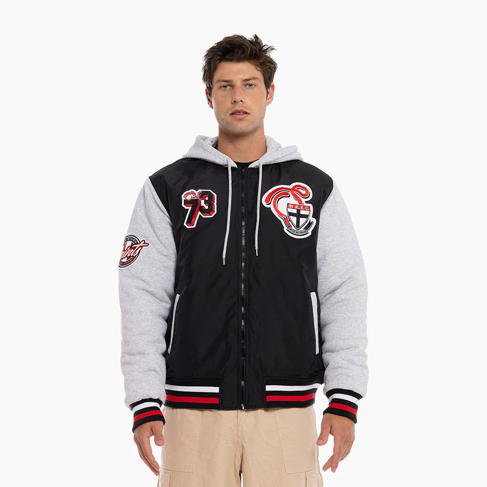 St Kilda Adult Patchwork Bomber Jacket