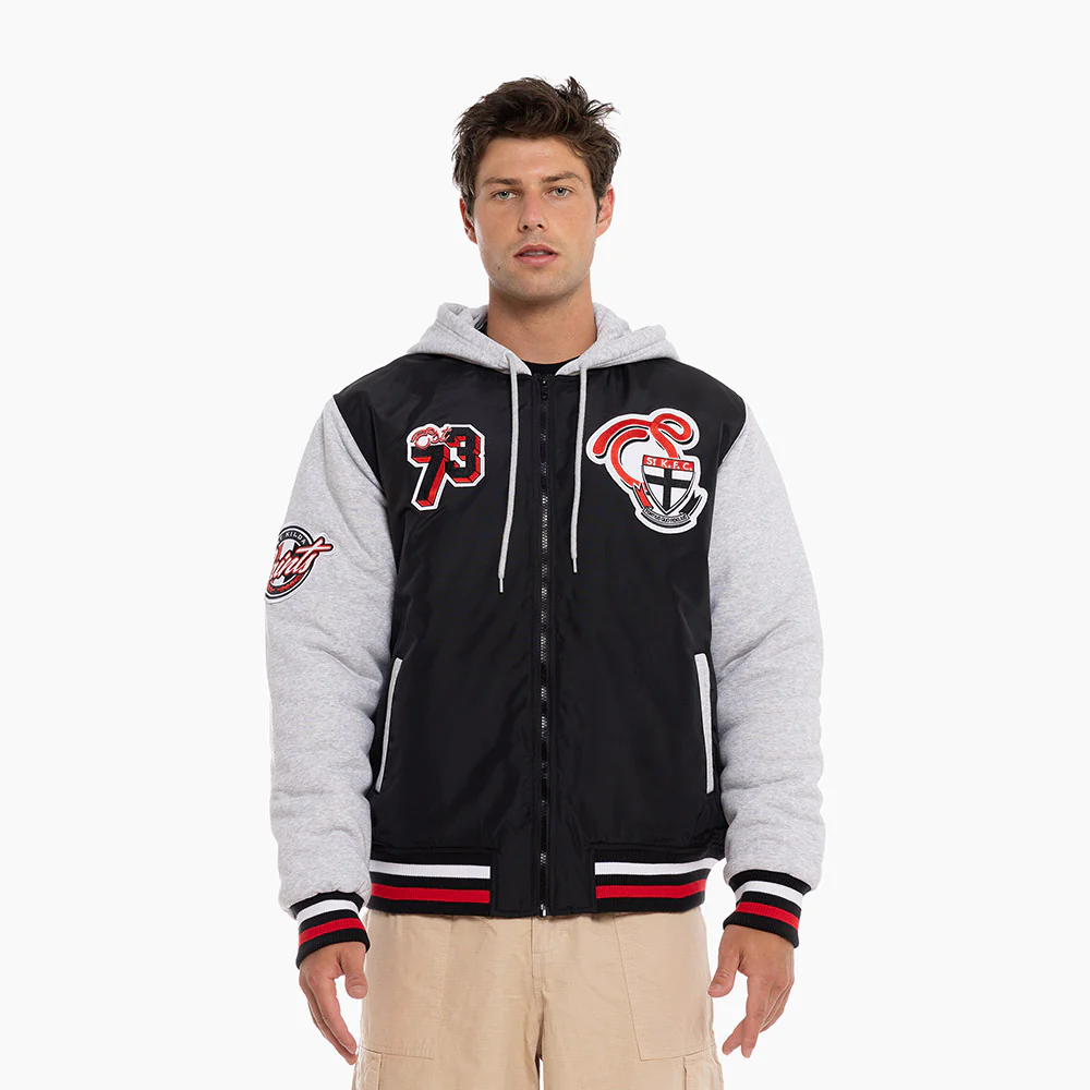 St Kilda Adult Patchwork Bomber Jacket - Image 10