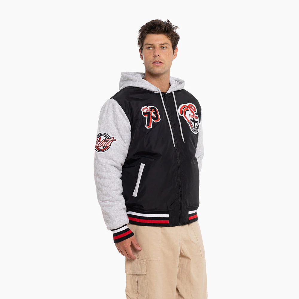 St Kilda Adult Patchwork Bomber Jacket - Image 3