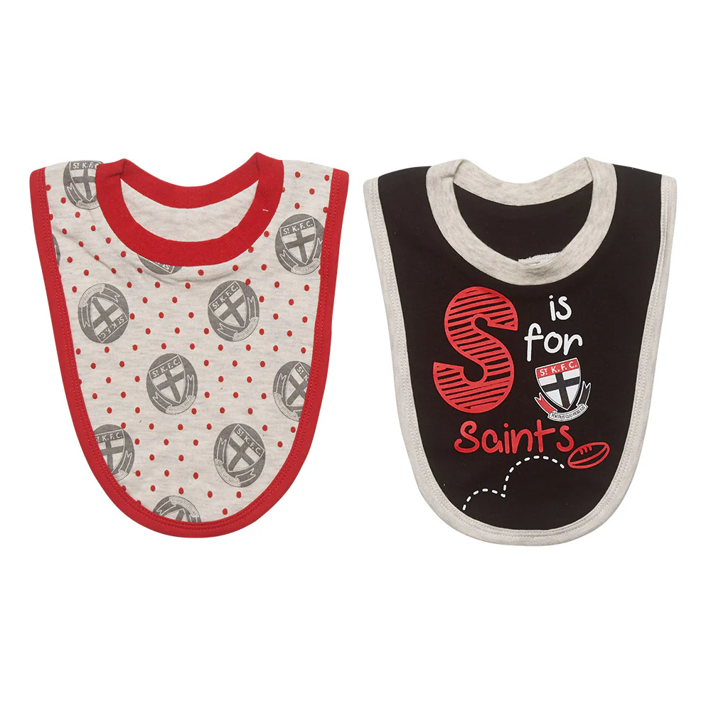 St Kilda Babies 2 Pack Bib Set