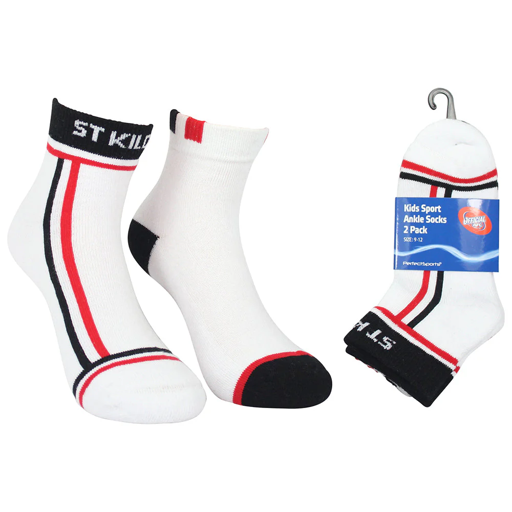St Kilda Kids Socks- 2pk - Image 2